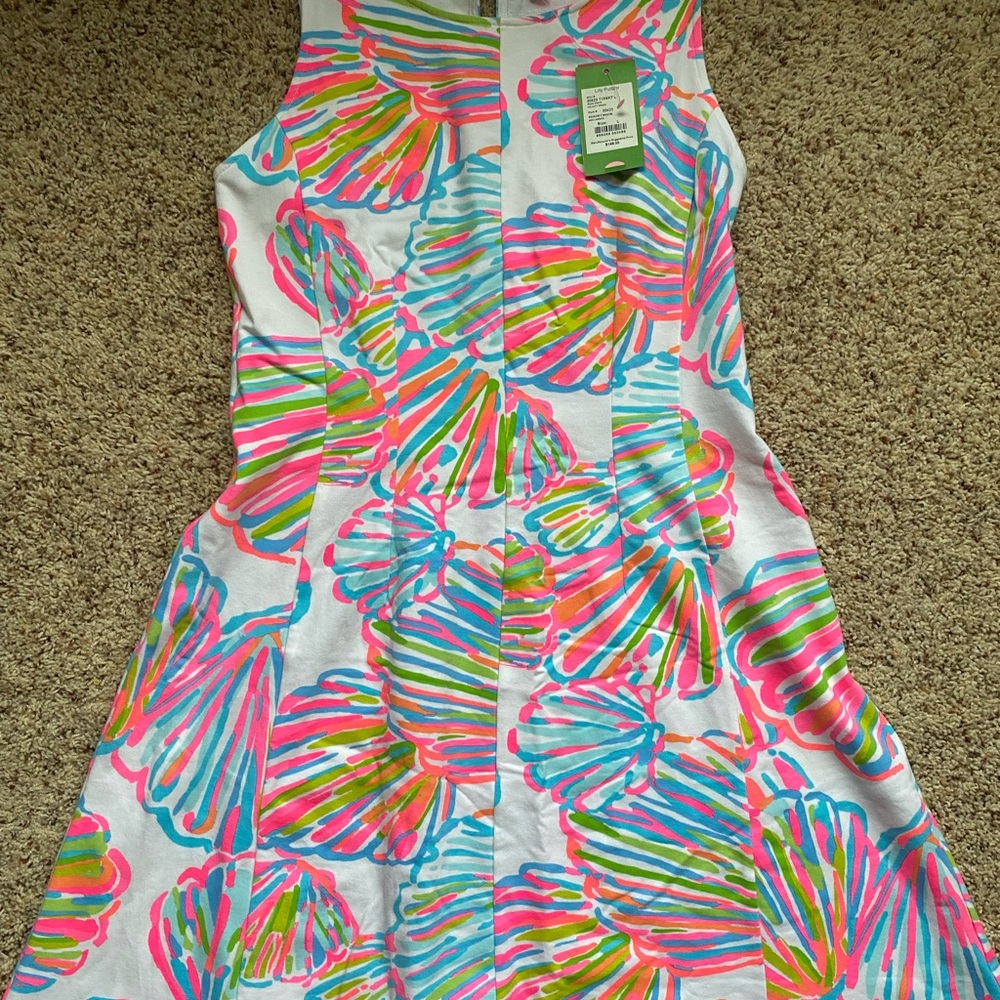 Lilly Pulitzer Felicity Dress I’m Resort White Shellabrate — large